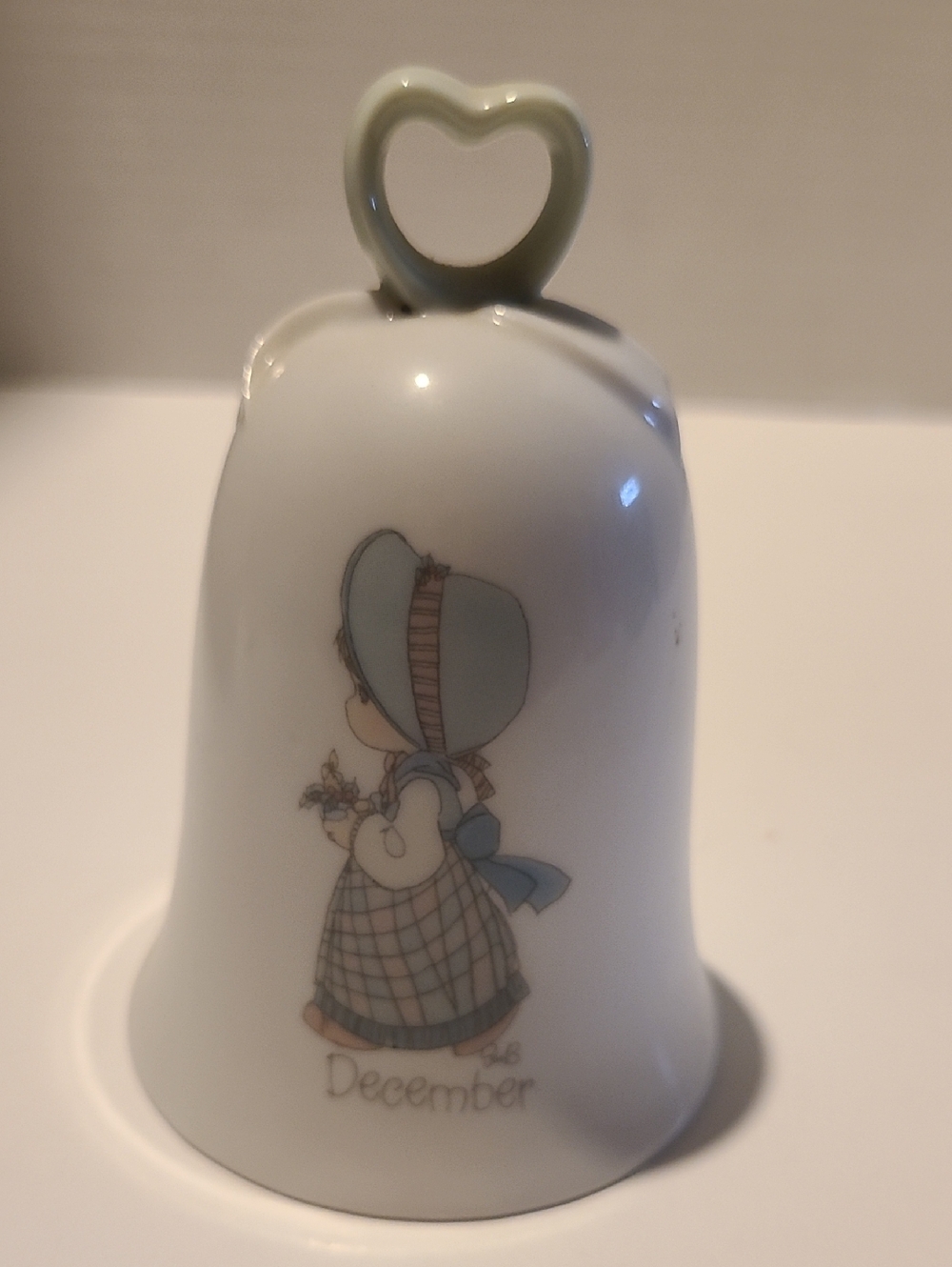 Precious Moments Blue & Cream Porcelain Bell - December Girl
